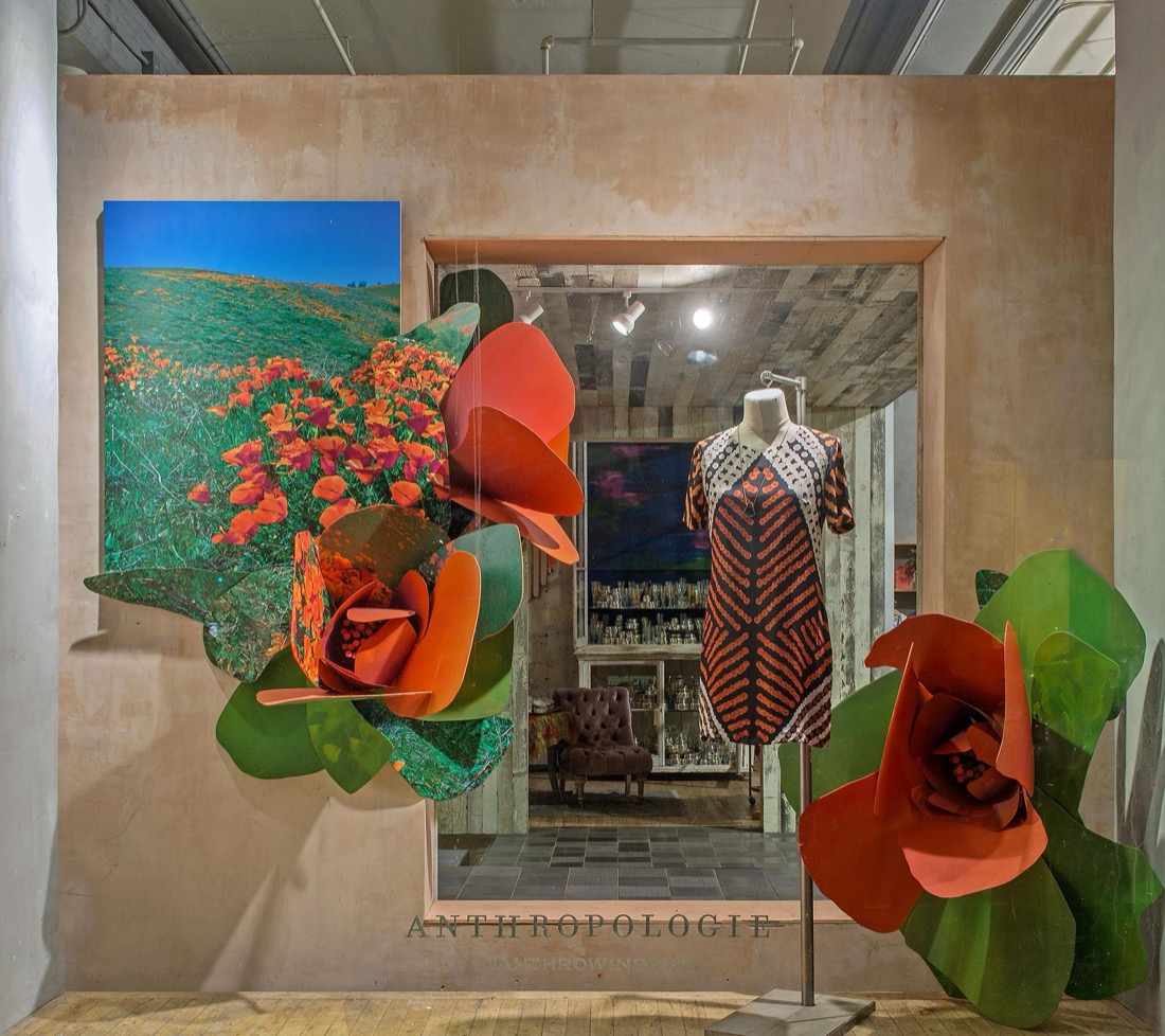 Floral window installation